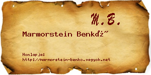 Marmorstein Benkő névjegykártya
